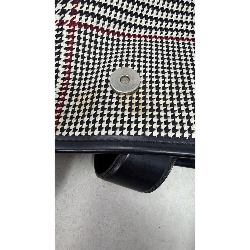 Lauren Ralph Lauren Houndstooth Plaid Tote Bag Black White Red Mens Womens - Picture 8 of 10